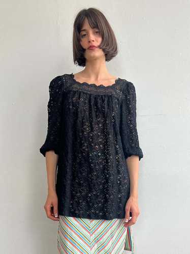 Vintage Anna Sui Lace Minidress - Black