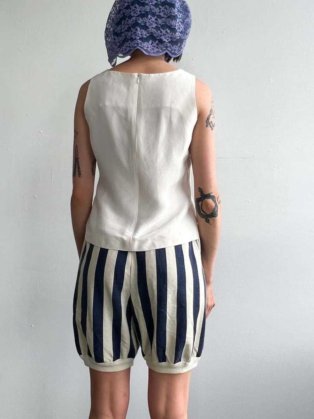 Vintage Riviera Stripe Shorts - Navy/Cream - image 3