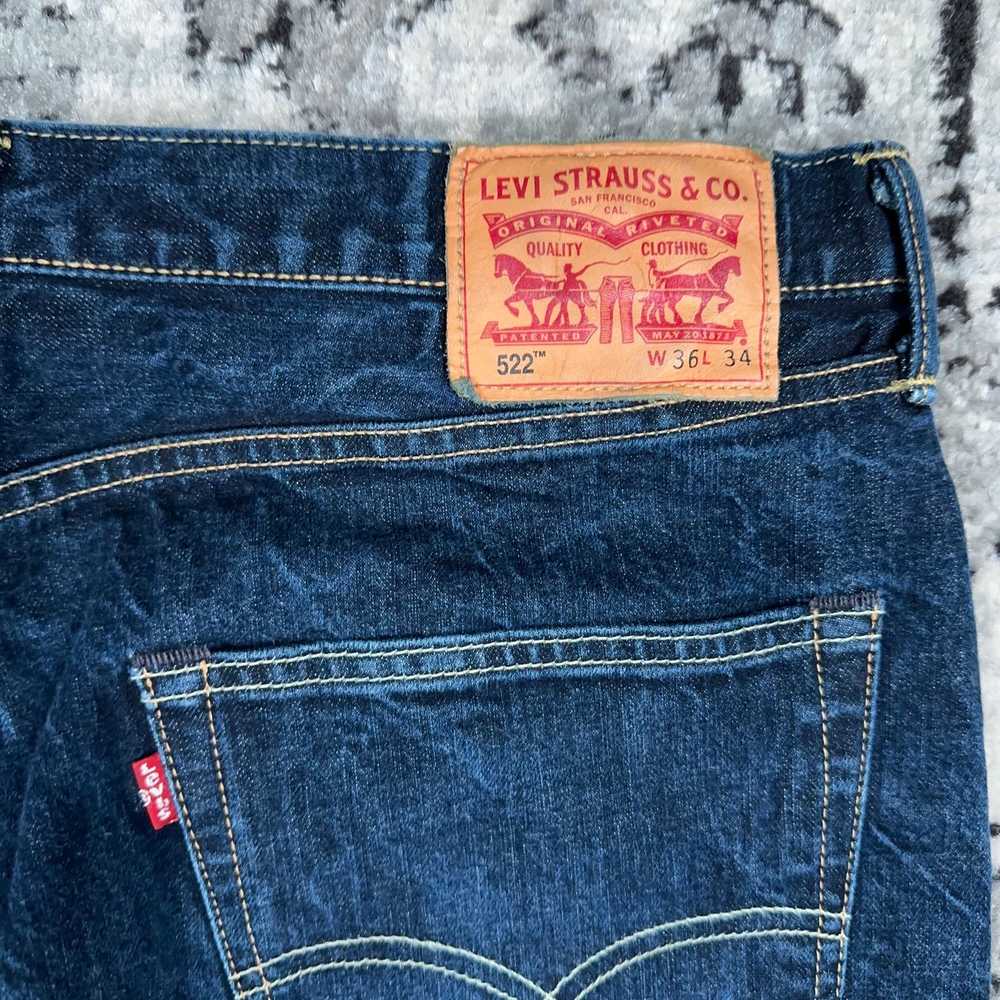Levi's Levis 522 Selvedge Jeans Raw Denim Slim Ta… - image 4