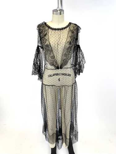 20s Embroidered Mesh Dress