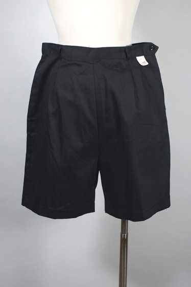 Black polished cotton shorts 1950s 1960s deadstock