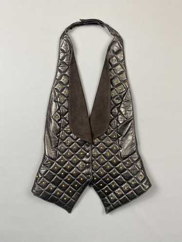 WOW!! CUSTOM QUILTED & STUDDED LEATHER BACKLESS VE