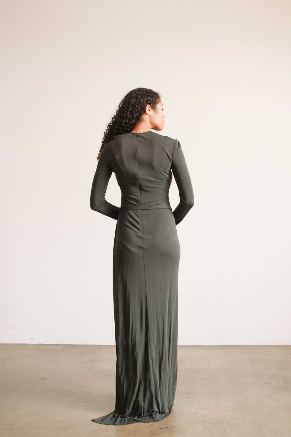 1990s Calvin Klein Jersey Knit Long Sleeve Dress - image 11