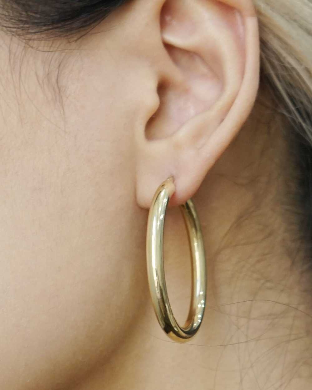 14k Gold Bold Hoop Earrings - image 2