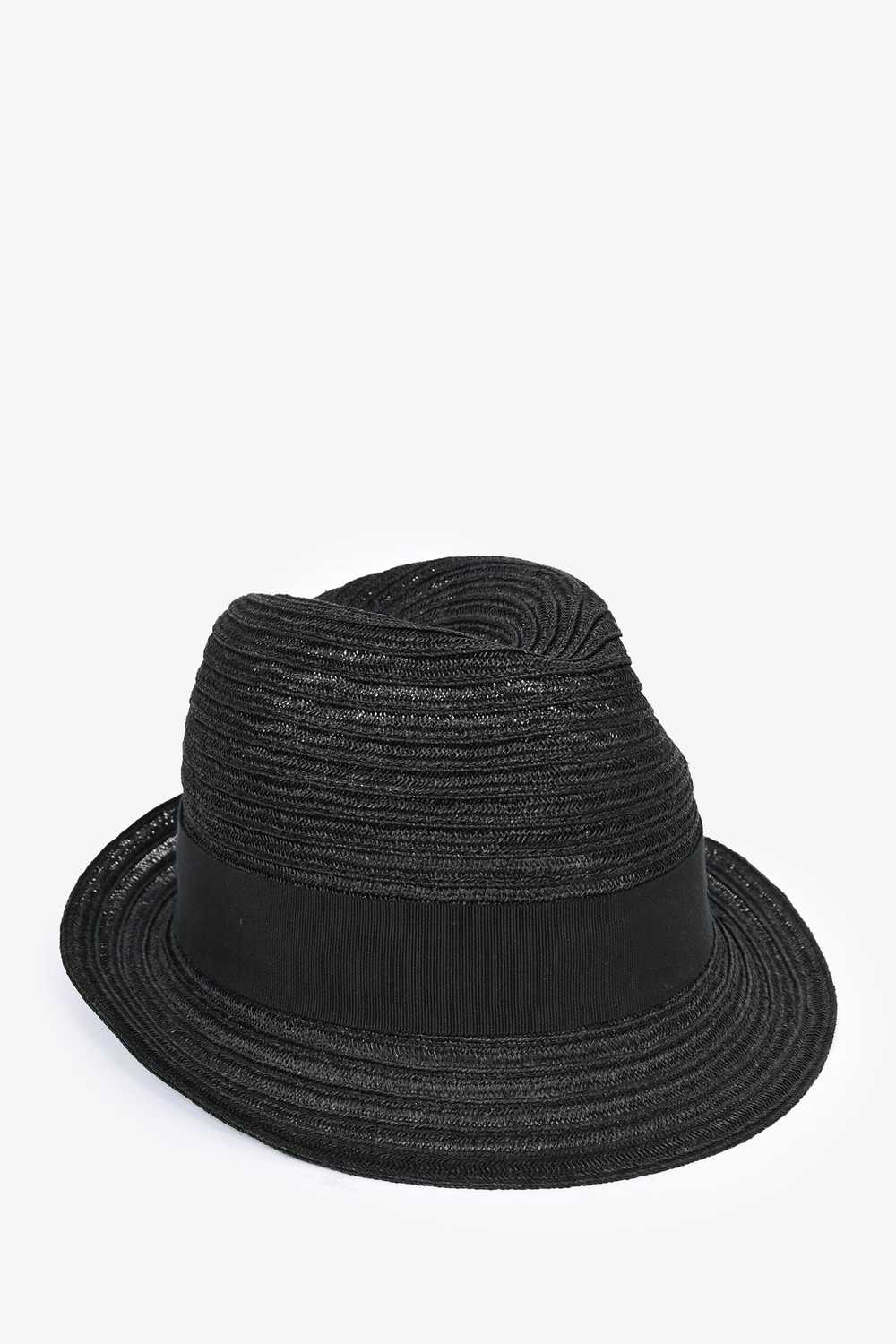 Pre-Loved Chanel™ Black Raffia Straw Hat Size M - image 1