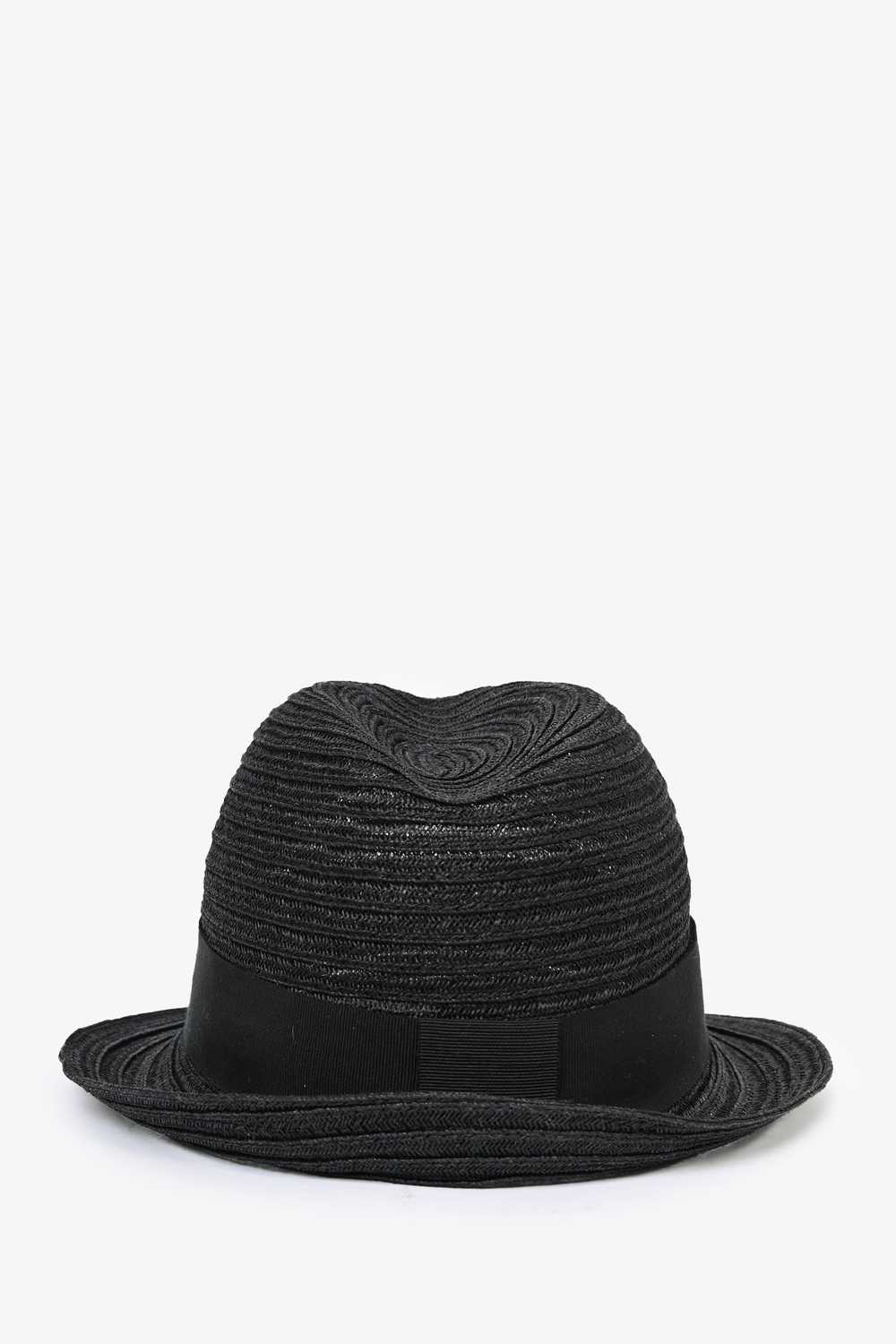 Pre-Loved Chanel™ Black Raffia Straw Hat Size M - image 3