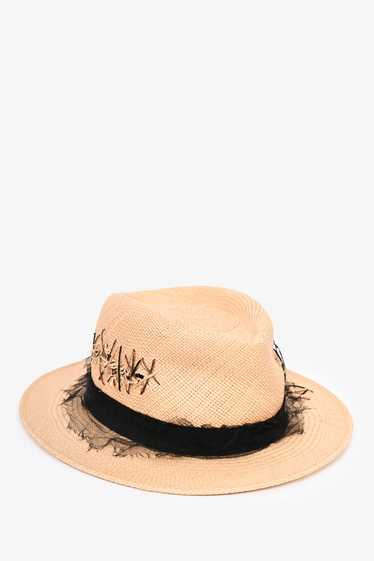 Maison Michel Paris Distressed Sewn Detail Sun Hat