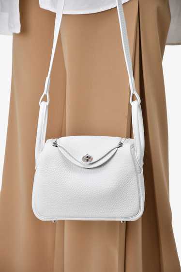 Hermès 2023 White Clemence Leather Mini Lindy 20