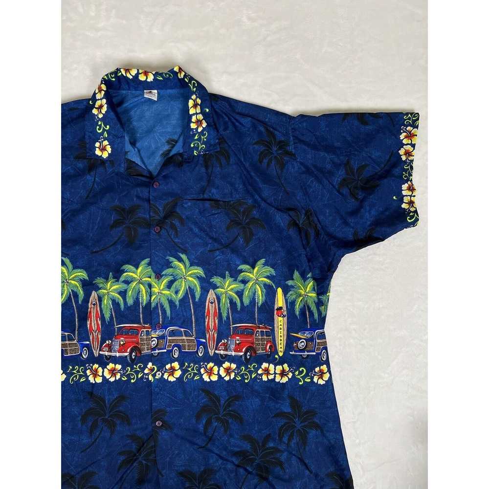 Vintage Rima Hawaiian Shirt Size 3XL Blue Woody C… - image 3