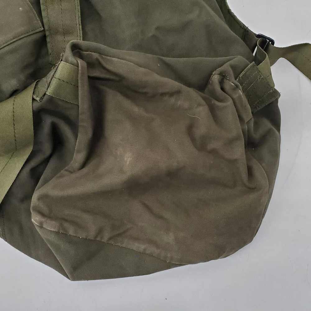 Vintage Dark Green Large Canvas Travel Sack Backp… - image 7