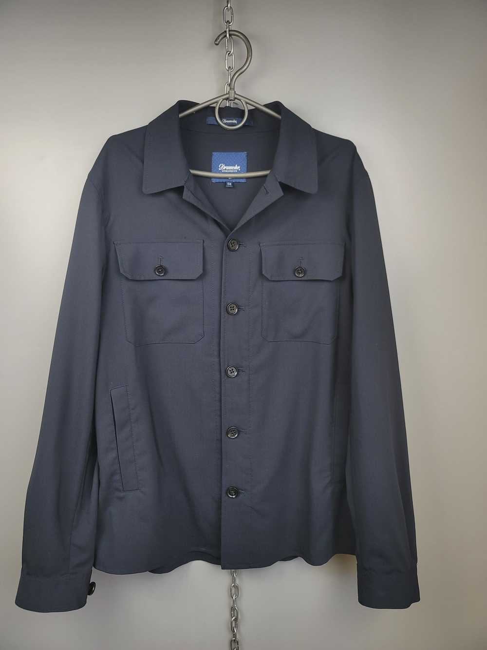 Drumohr Drumohr Wool Blend Unlined Overshirt Navy… - image 1