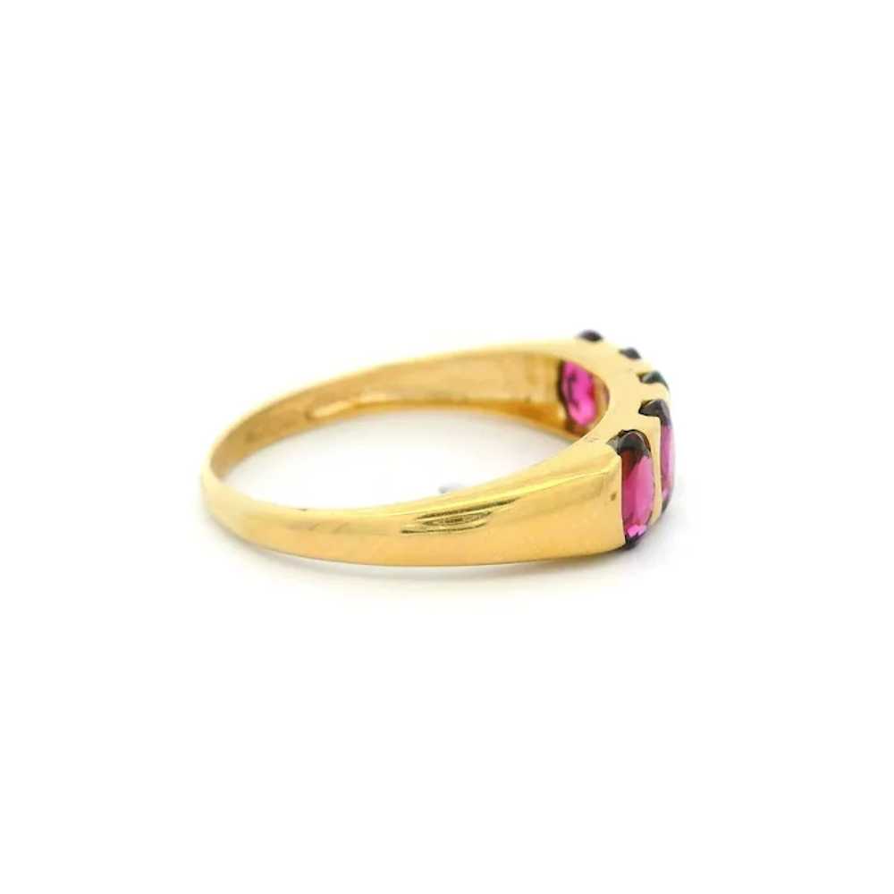 Vintage 10k Gold Channel Elongated Oval Rhodolite… - image 5