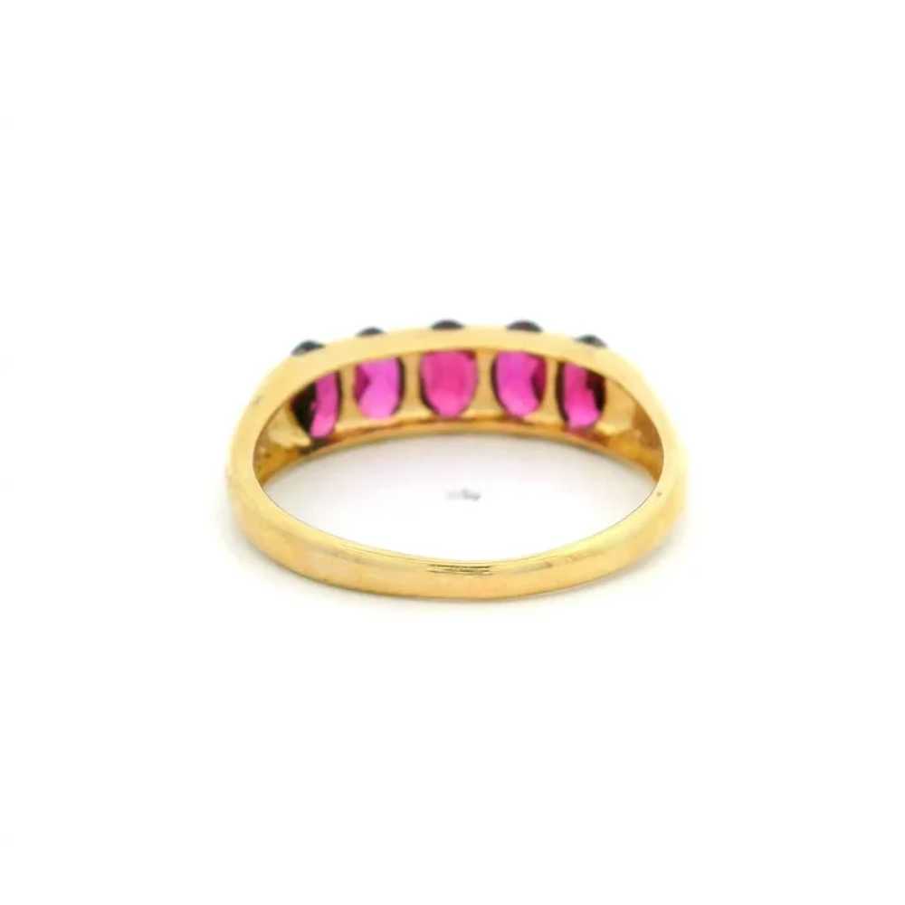 Vintage 10k Gold Channel Elongated Oval Rhodolite… - image 6