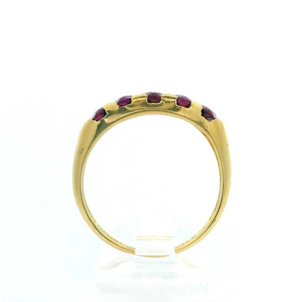 Vintage 10k Gold Channel Elongated Oval Rhodolite… - image 8