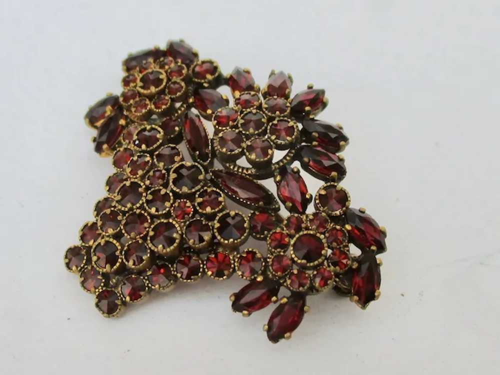 Czechoslovakian  Gilt Brass and Crystal Flower Ba… - image 2