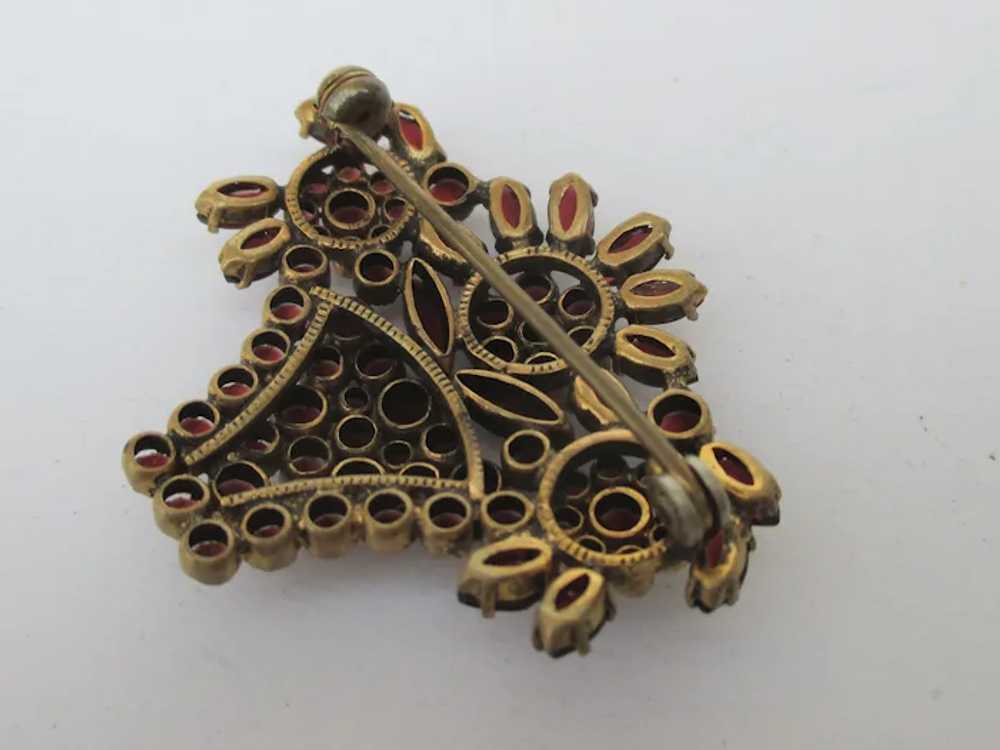 Czechoslovakian  Gilt Brass and Crystal Flower Ba… - image 3