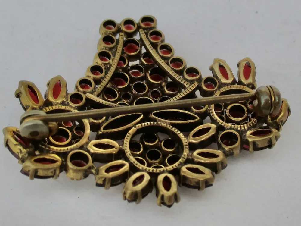 Czechoslovakian  Gilt Brass and Crystal Flower Ba… - image 4