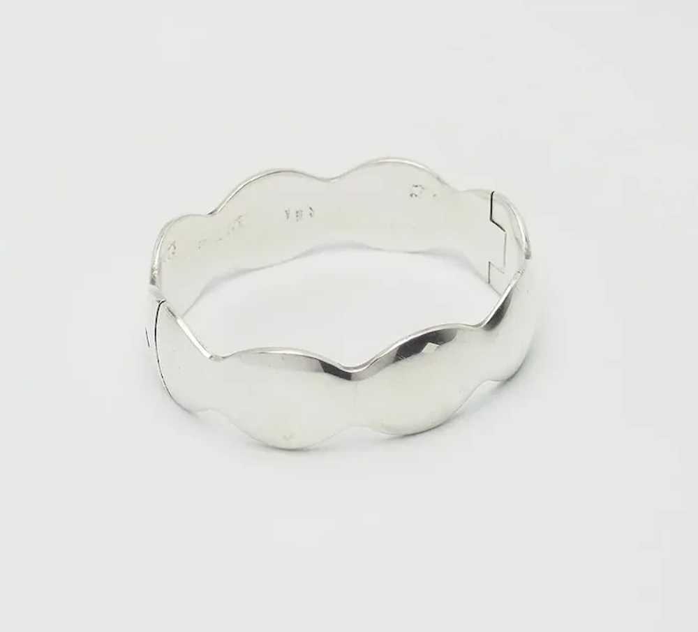 Elegant modernist heavy sterling silver wave shap… - image 2