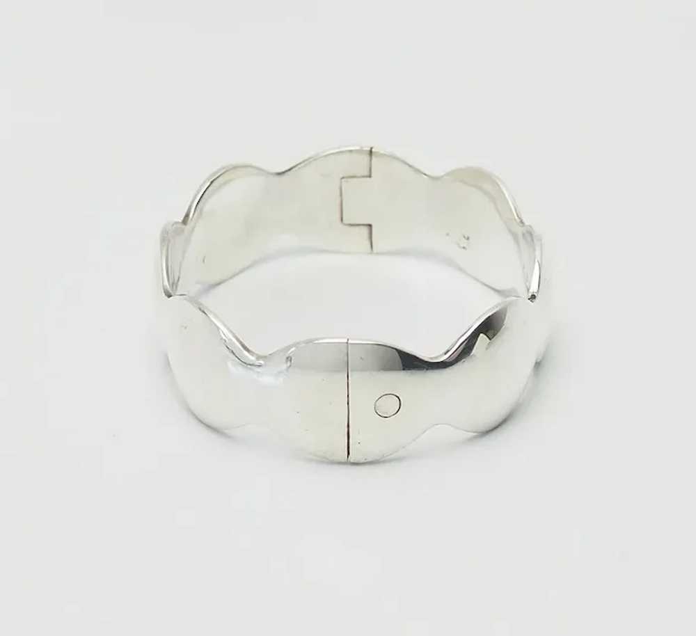 Elegant modernist heavy sterling silver wave shap… - image 4