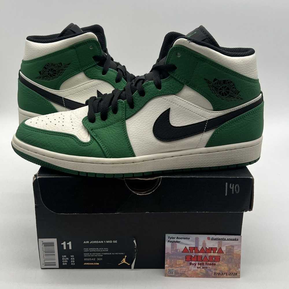 air jordan 1 mid pine green price