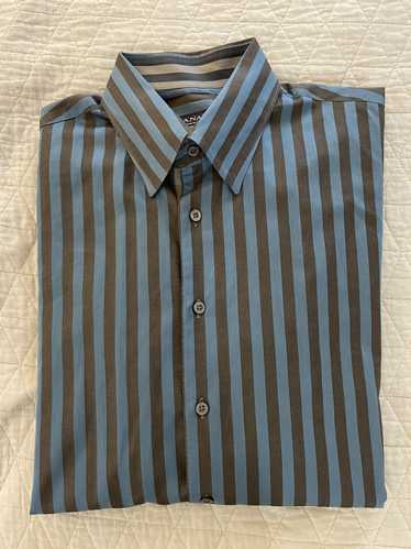 Canali × Vintage Bold Stripe Sport Shirt