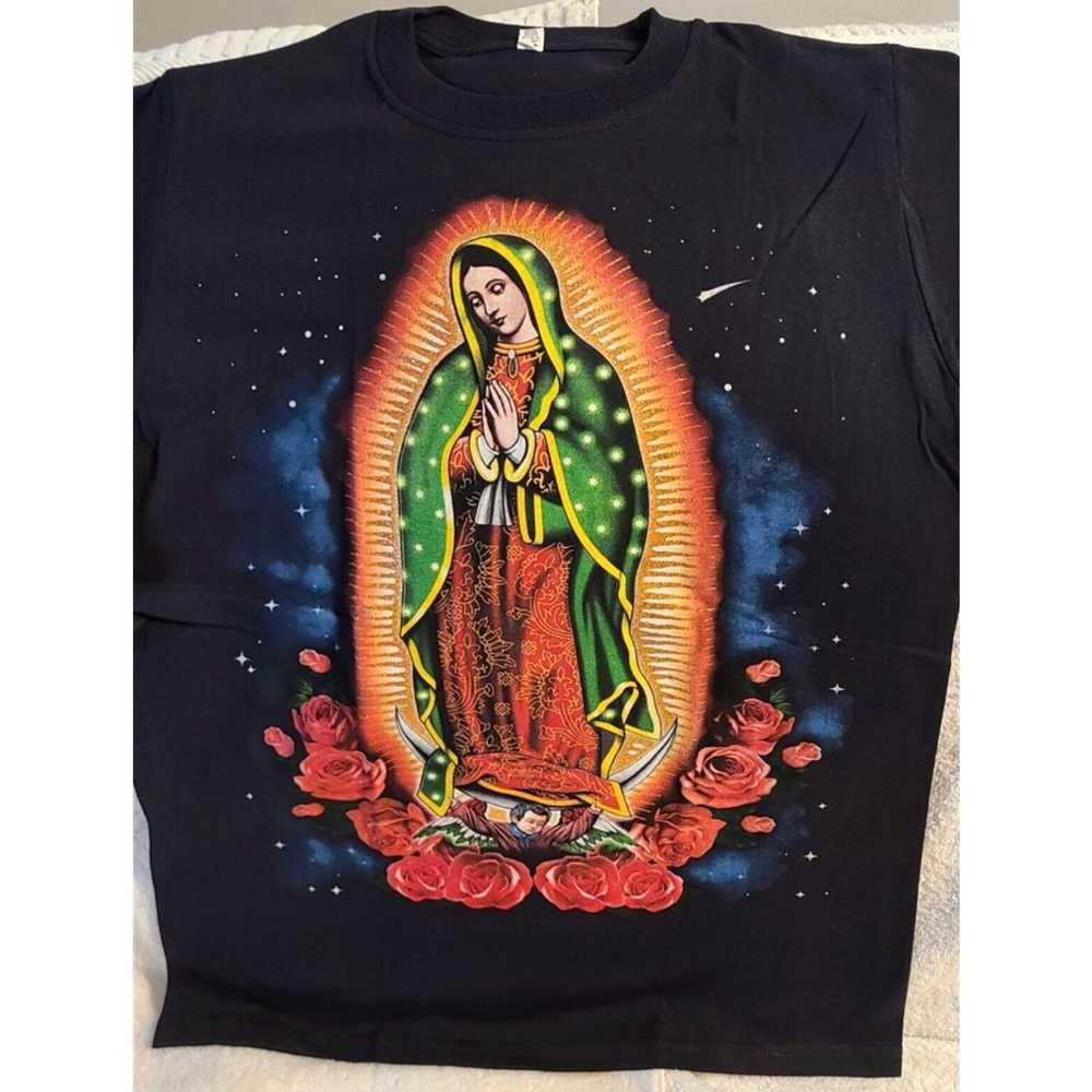 Vintage OUR LADY OF GUADALUPE STARS ROSE FLOWER S… - image 2
