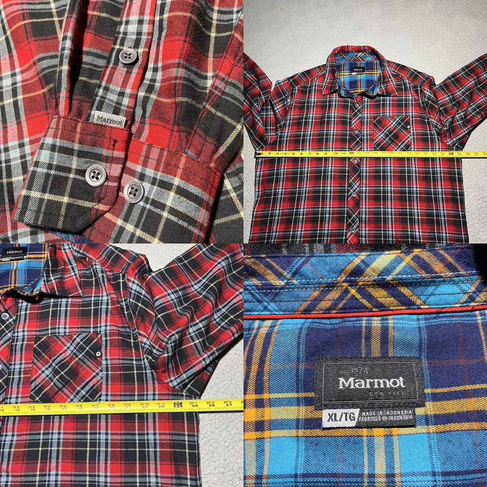 Marmot Marmot Flannel Shirt Mens XL Plaid Colorfu… - image 4