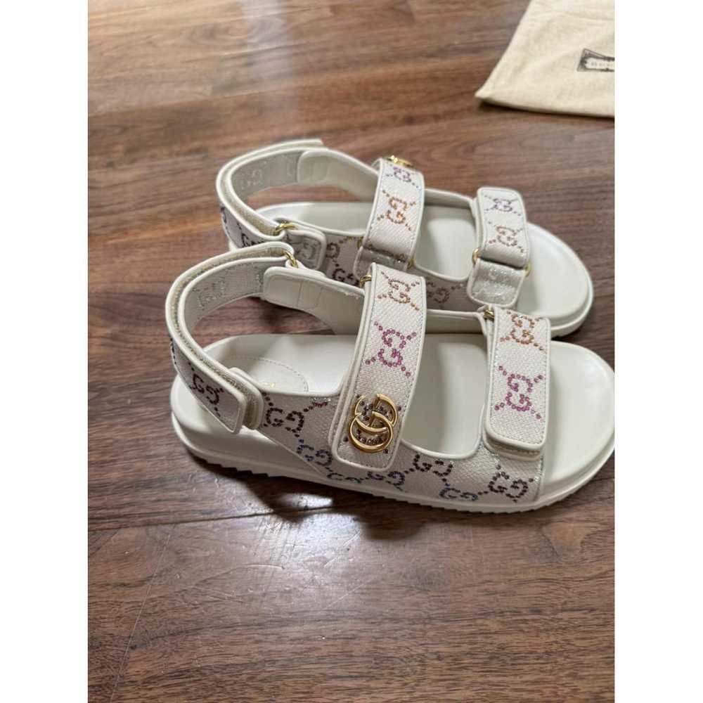 Gucci Aguru Crystal leather sandal - image 6