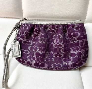 ポーチ COACH Signature Lurex Small Wristlet F43363 COACH Mini Signature Lurex Small Wristlet Bag Gold/Silver 6