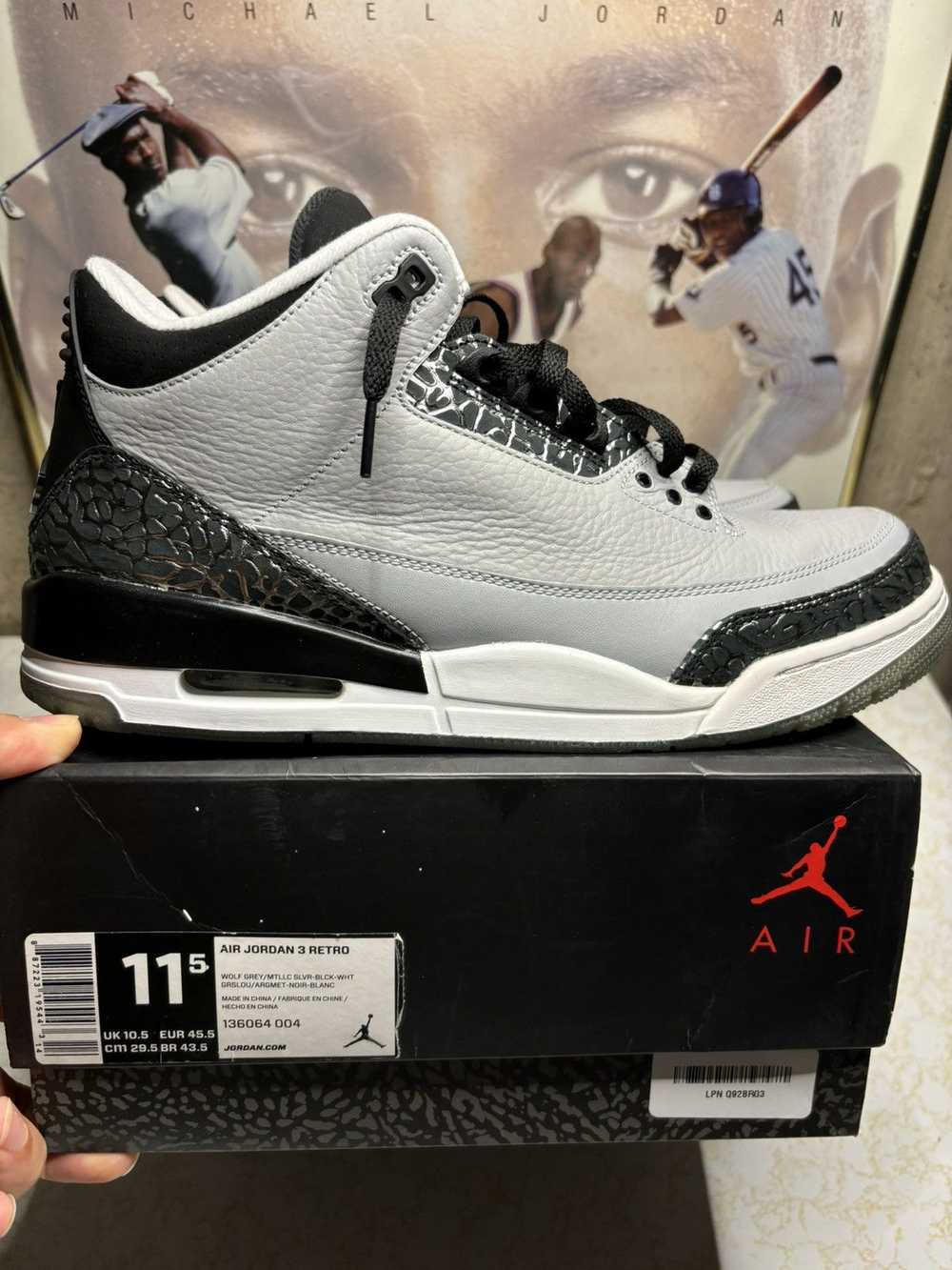 jordan retro 3 wolf grey for sale