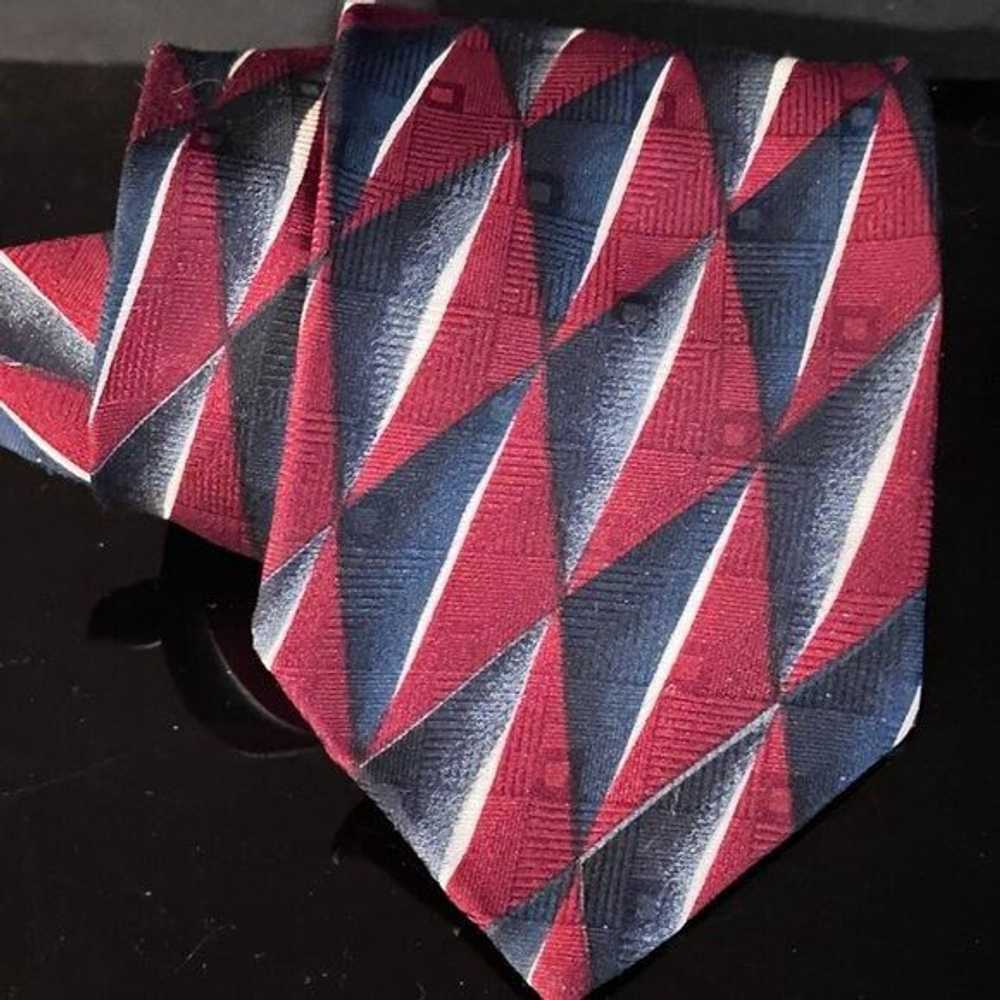 Pierre Balmain Pierre Balmain Silk Tie Red White … - image 1