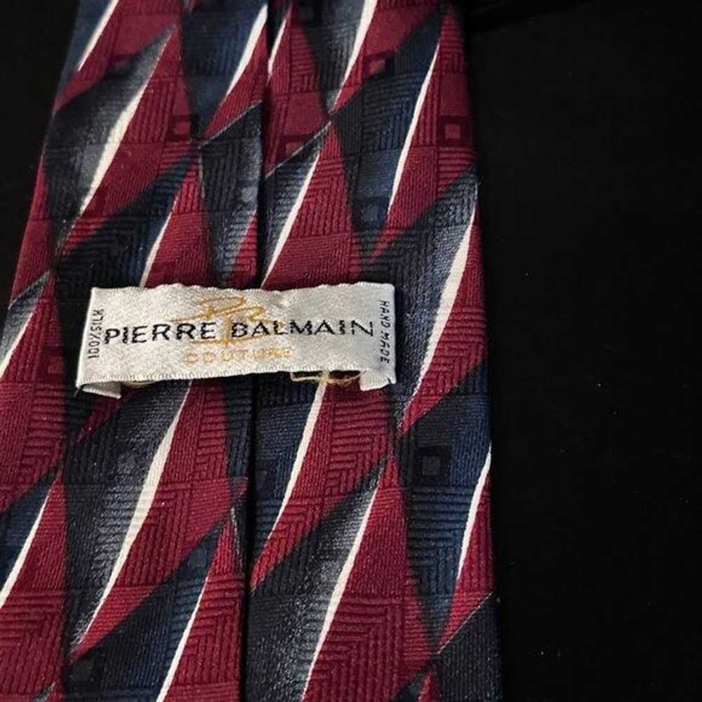 Pierre Balmain Pierre Balmain Silk Tie Red White … - image 2