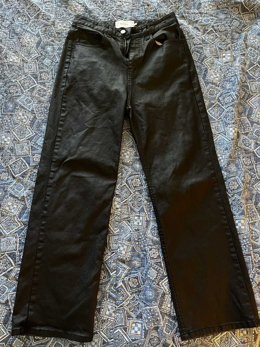 Olive Olive Clothing Black Wax Pants - image 1