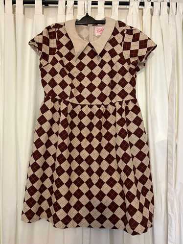 Tuesday of California Saltine Argyle Dagger Dress - image 1