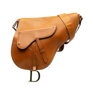 Brown Dior Leather Saddle Crossbody Bag