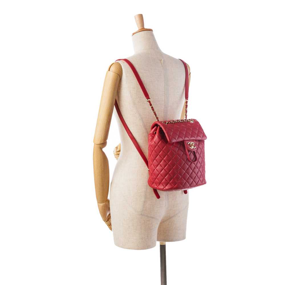 Red Chanel Small Lambskin Urban Spirit Backpack - image 11