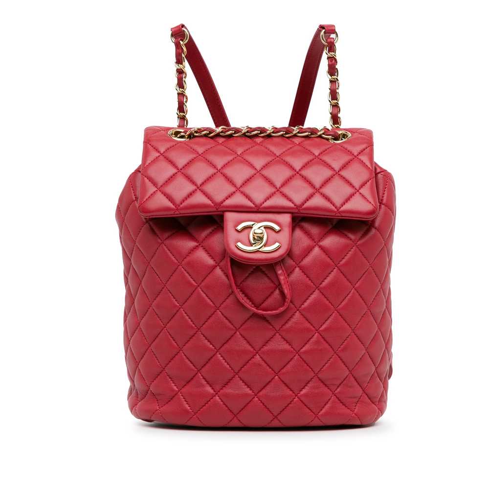 Red Chanel Small Lambskin Urban Spirit Backpack - image 1