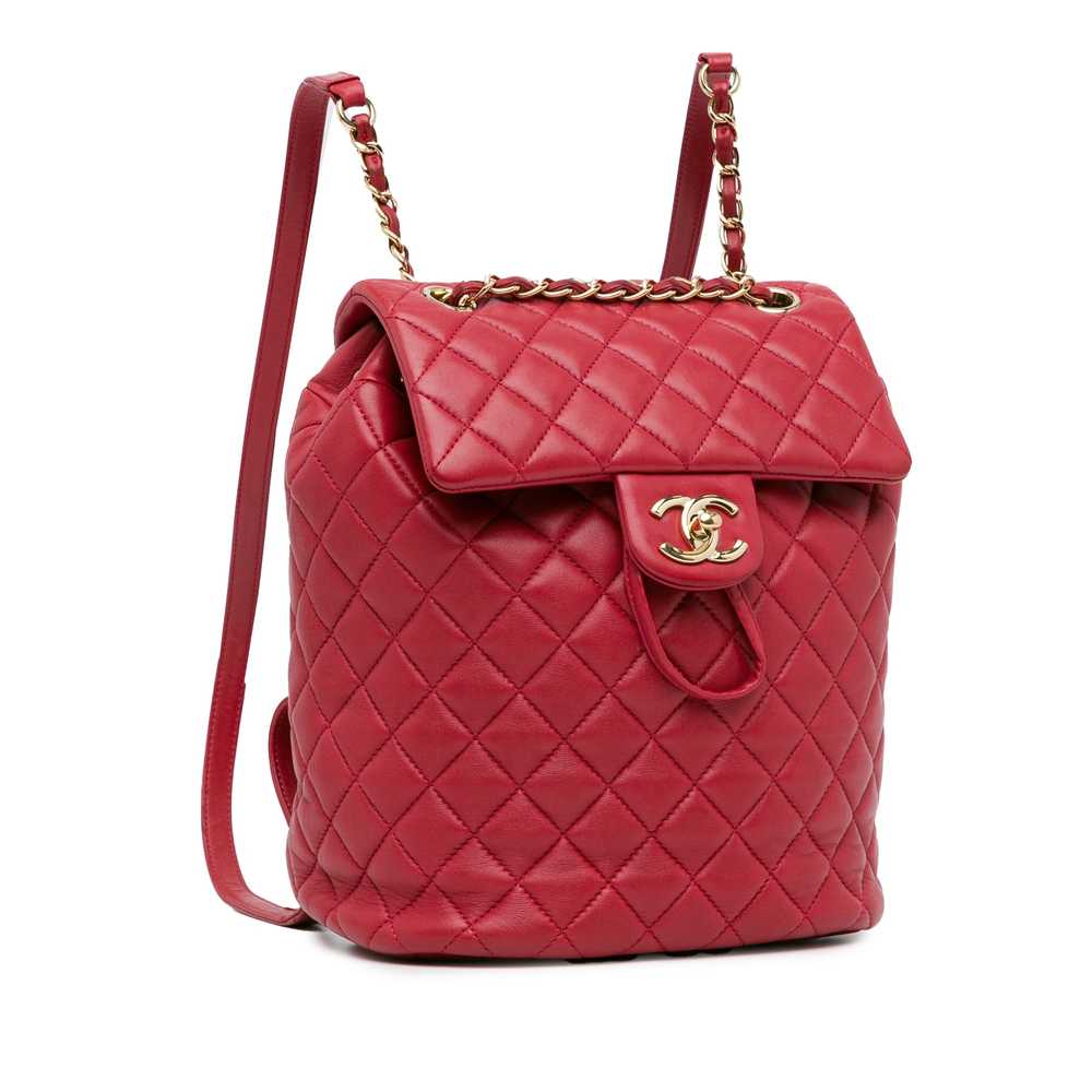 Red Chanel Small Lambskin Urban Spirit Backpack - image 2