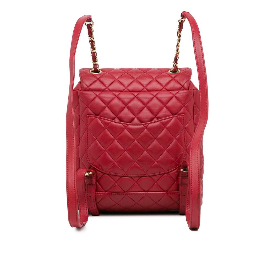 Red Chanel Small Lambskin Urban Spirit Backpack - image 3