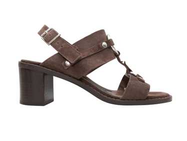 Brown Marni Suede O-Ring Slingback Heeled Sandals… - image 1