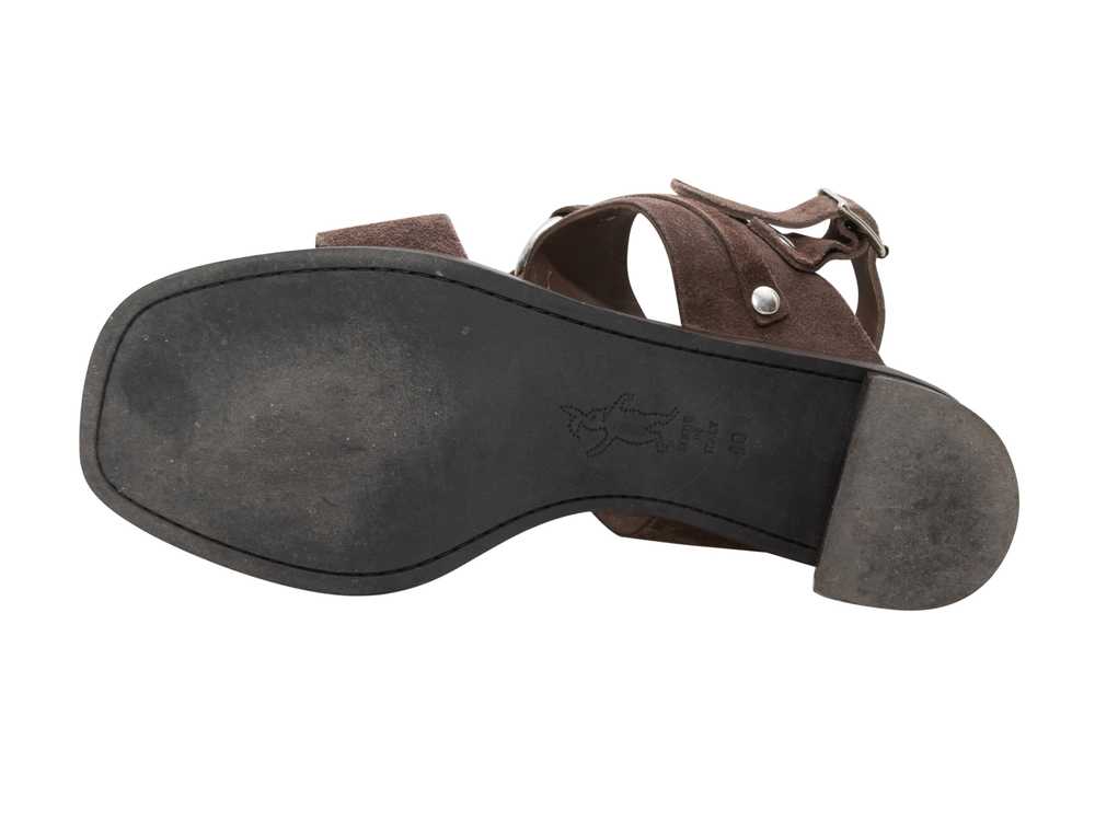 Brown Marni Suede O-Ring Slingback Heeled Sandals… - image 3