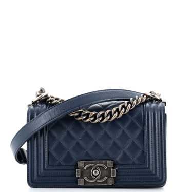 CHANEL Boy Flap Bag Quilted Caviar Small