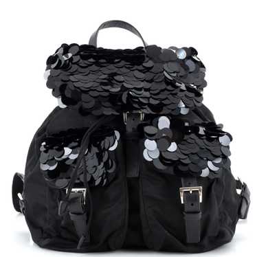 PRADA Double Pocket Drawstring Backpack Tessuto w… - image 1