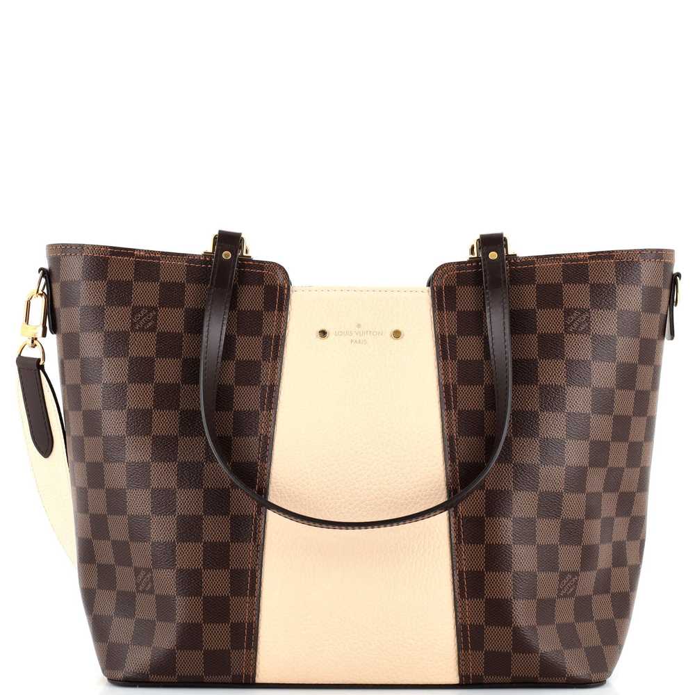 Louis Vuitton Jersey Handbag Damier with Leather - image 1