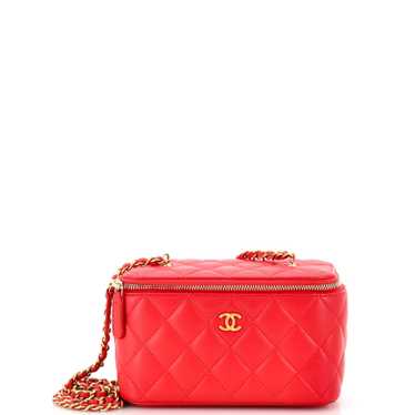 CHANEL Classic Vanity Case with Chain Quilted Lamb