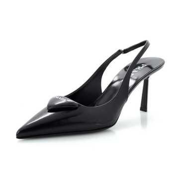 PRADA Women's Triangle Logo Slingback Pumps Leath… - image 1