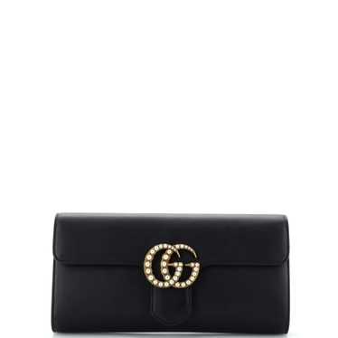 GUCCI Pearly GG Marmont Clutch Leather