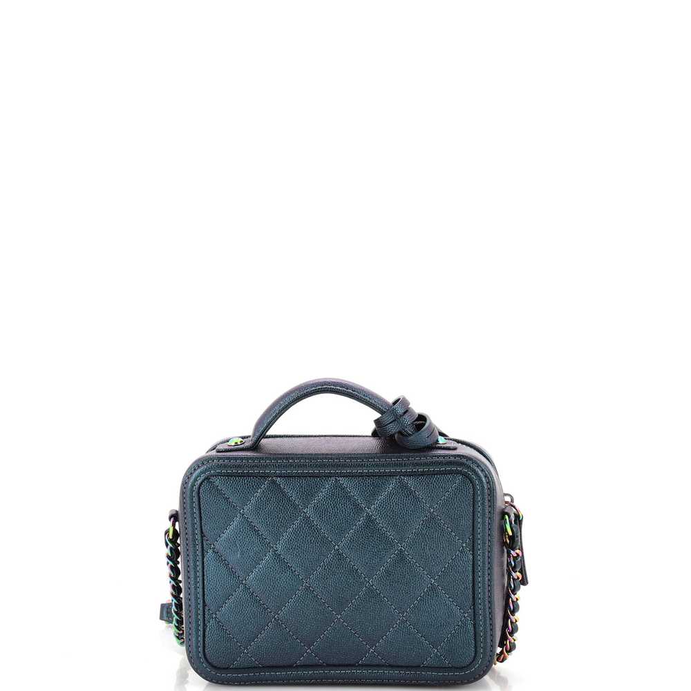 CHANEL Filigree Vanity Case Quilted Iridescent Ca… - image 4