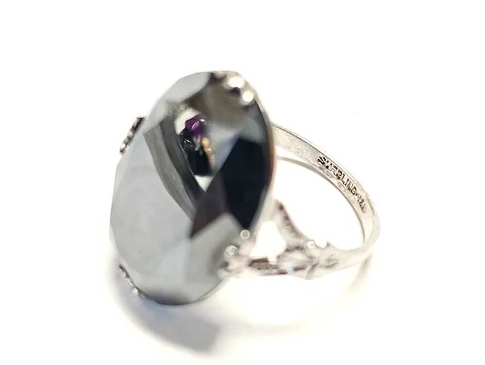 Hematite Ring Vintage Womens Clark & Coombs Sterl… - image 3