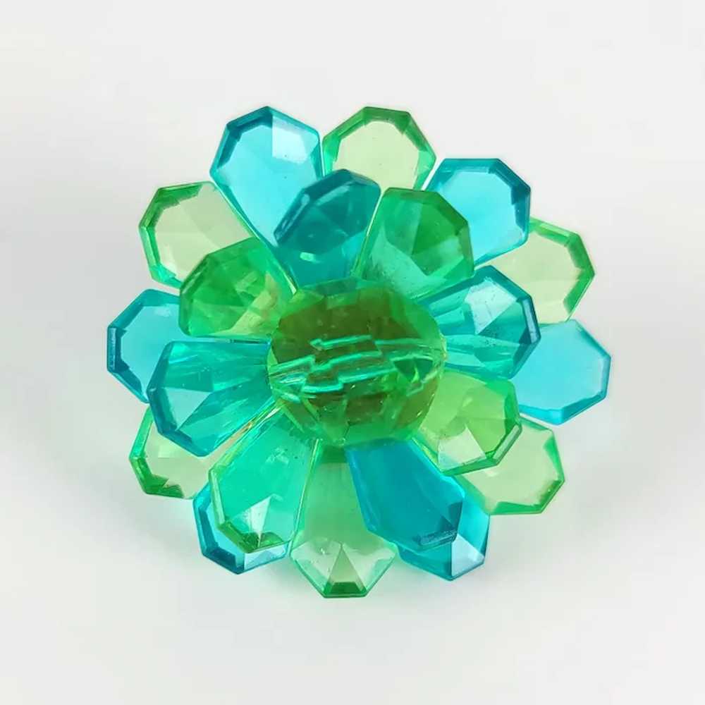 Turquoise & Lime Lucite Brooch Earrings Set ~ Hon… - image 3